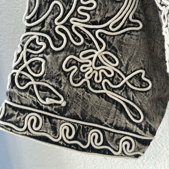 Soft Surroundings Gray Acid Wash Wildwood Bolero Floral Career Jacket Size 1X - Picture 6 of 11